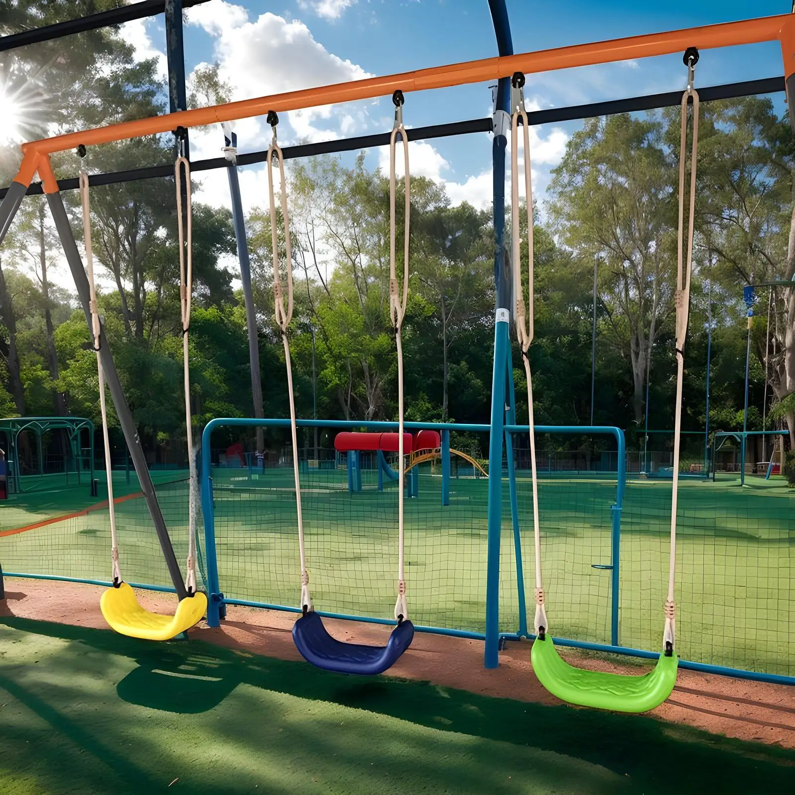 Kid Swing Outdoor Swings For Kids Adjustable Rope Hammock Seat Non-slip Trapeze For Patio Daycare Backyard Beach Courtyard Porch