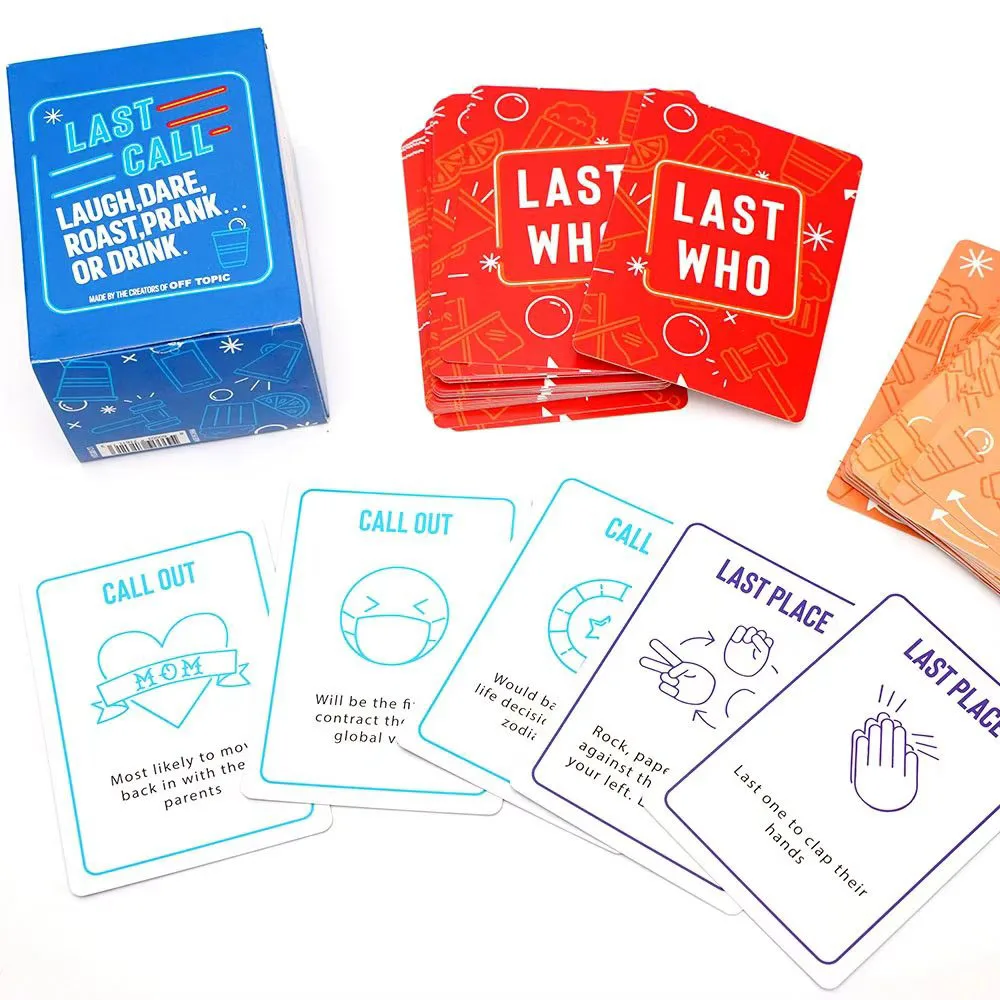Last Call Drinking Card Game Hilarious Card Game for Parties Drink Laugh Dare Game Cards for Parties and Group Game