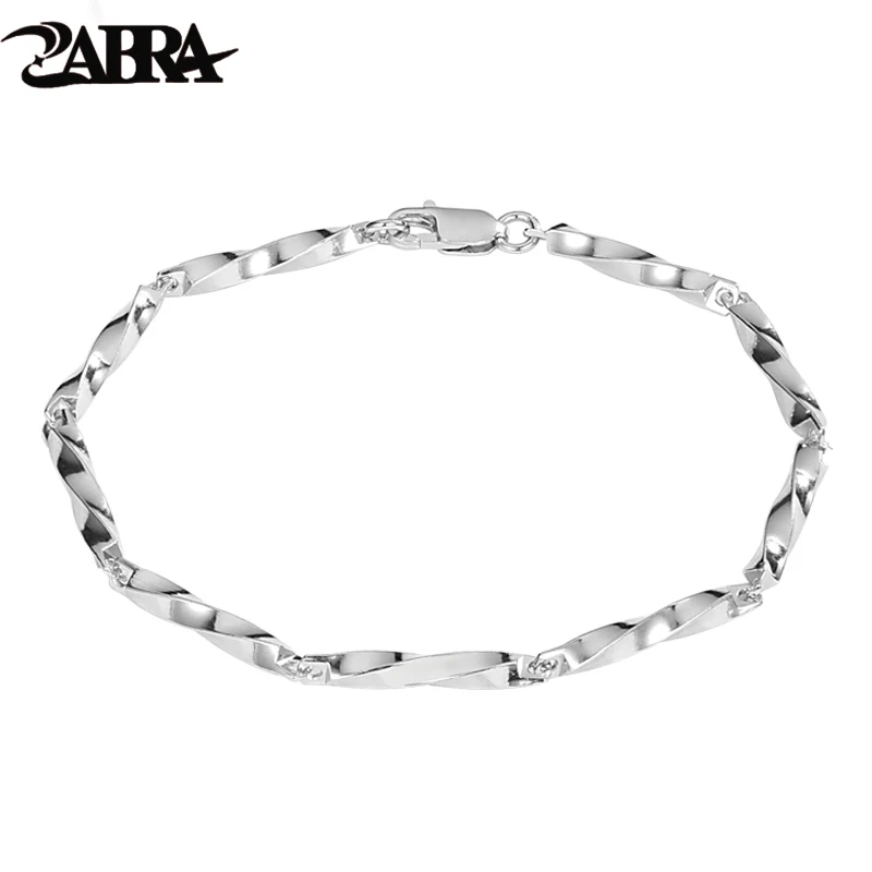 ZABRA S925 Silver Mobius Bracelet, Men's and Women's Fashion Brand, High End, Unique, Male Silver Chain