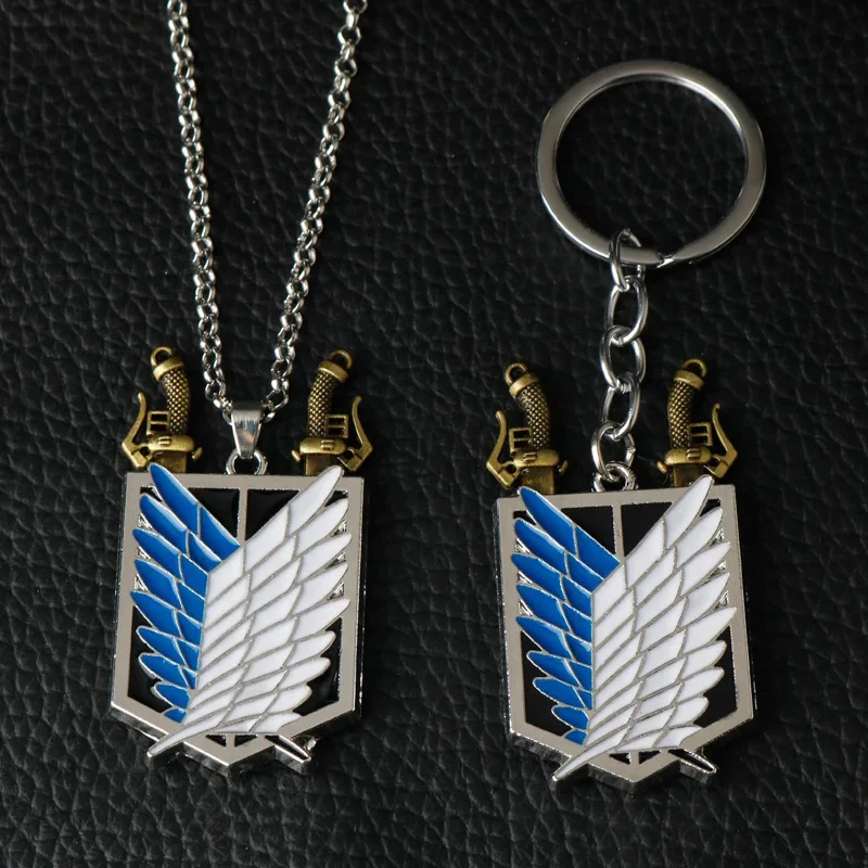 

Cartoon Keychain Anime Attack On The Giant Investigation Corps Logo Keychain Car Keychain Bag Pendant Accessories Toys Gifts