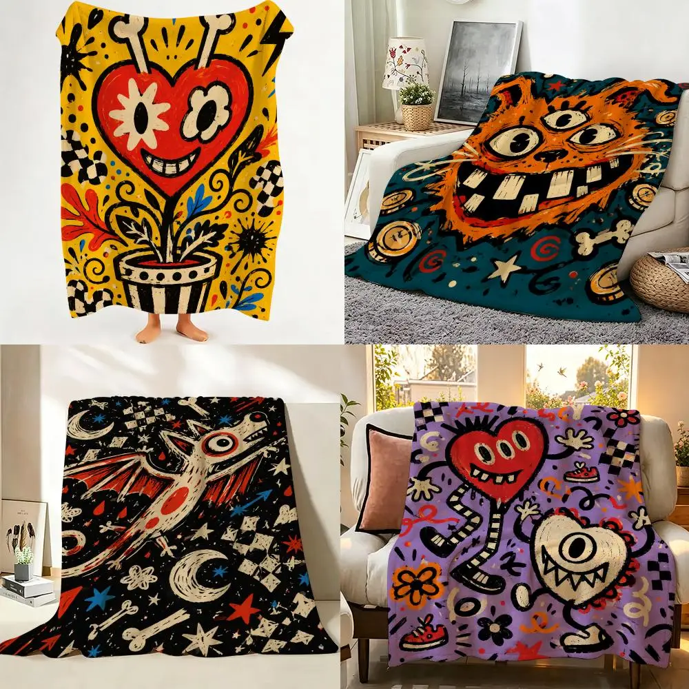 Dark Academia Celestial Gothic Halloween Collection Throw Flannel Throw Blanket Suitable warm for Sofa、Living Room、Bedroom soft