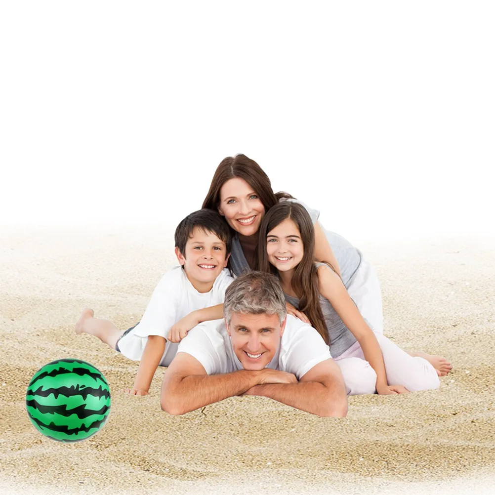 

Inflatable Watermelon Beach Ball Beach Toy Ball Summer Playground Toys for Kids Outdoor Games (9 Inch)