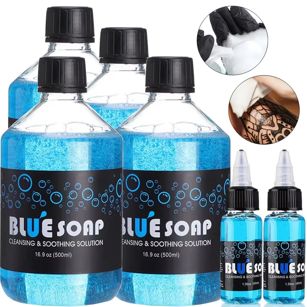 

Microblading 500/40ml Tattoo Blue Soap Cleansing & Soothing Solution Blue Algae Soap Foaming Tattoo Accessoriess Supplies