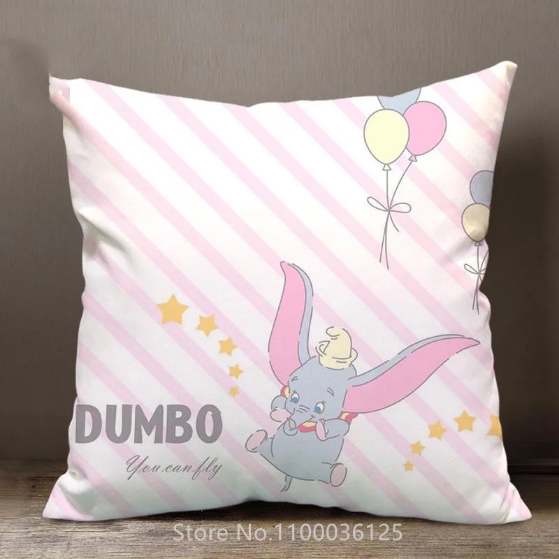 Disney Dumbo yastık kılıfı minder örtüsü çocuk erkek kız çift yastık örtüsü dekoratif yastıklar durumda doğum günü hediyesi 40x40cm