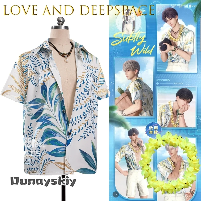 {Amanda Cos}ALove And Deepspace Rafayel Aster Zayne Sylus Caleb Beach Shirt T-shirt Cosplay Costume Summer Casual Anime Outfit - view 4