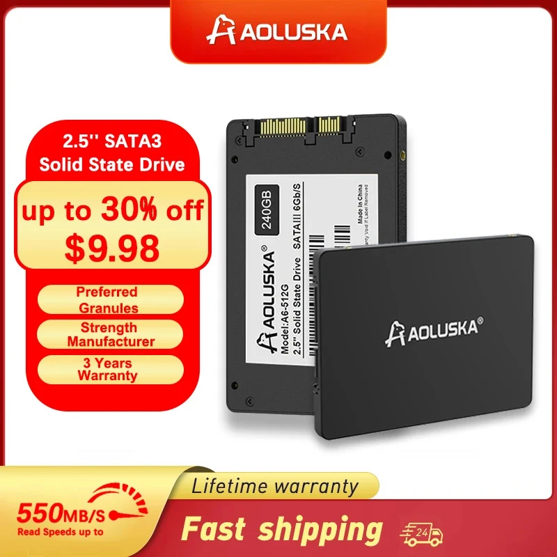 

AOLUSKA SSD 1 TB SATA 3 HDD 256GB 480GB 500GB Solid State Drive 240 GB 512GB 2TB 120GB 128GB 2.5 Hard Disk For PC Laptop Desktop