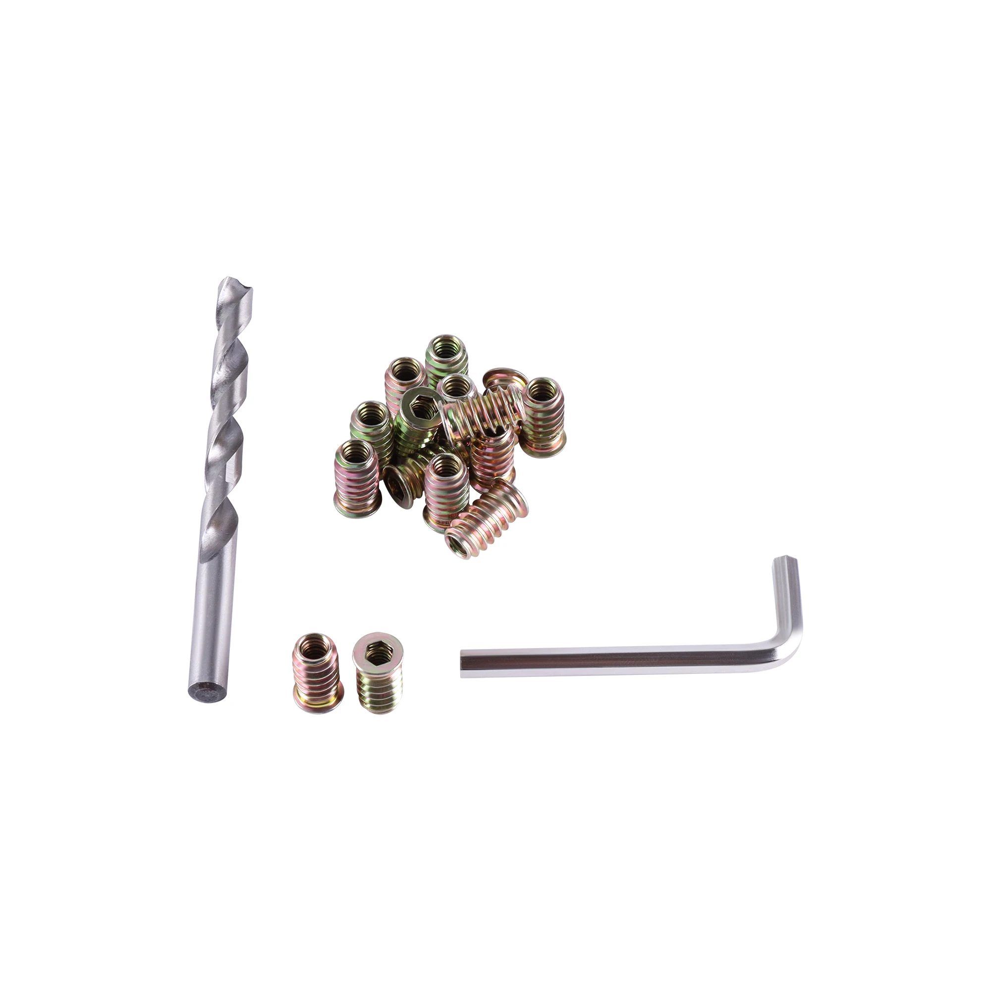 Flanged Hex Drive Furniture Iron Nut Surface Zinc Plating Inside Threaded Hex Drive Inserts Nuts For Wood Furniture 20/50/80pcs