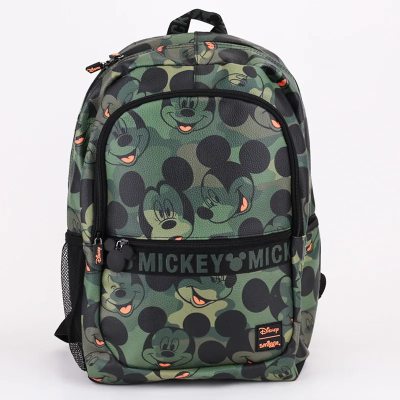 New Genuine Australian Smiggle Schoolbag Cute Army Green Mickey Student Children\'s Large Capacity Backpack Meal Bag Student Gift