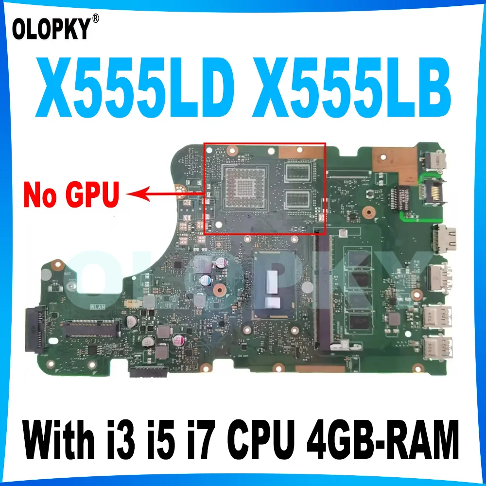 Imagem -01 - Laptop Mainboard Totalmente Testado para Asus X555ld X555ln X555lp X555lf F555la X555la X555lb Cpu i3 i5 i7 4gb de Ram Ddr3 laptop mainboard totalmente testado para asus x555ld x555ln x555lp x555lf f555la x555la x555lb cpu i3 i5 i7 4gb de ram ddr3 01