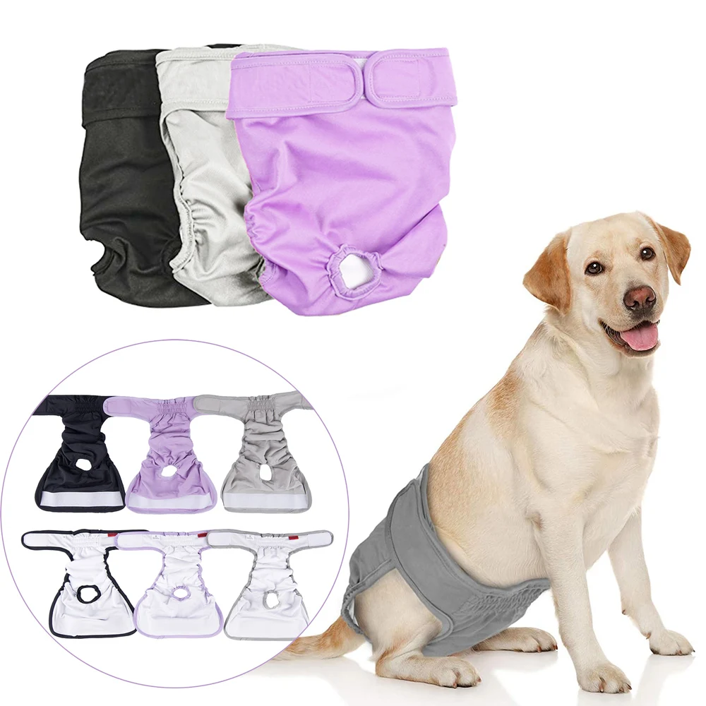 Washable Female Dog Diapers Reusable High Absorbent Puppy Nappies Adjustable Small Medium Large Girl Dogs Physiological Pant