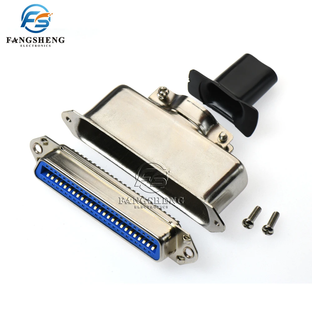 1/5 Pcs 57 Series Centronics Connector Female CN14P/24P/36P/50P Ribbon Computer Printer Cable Mount Adapters with Mental Cover