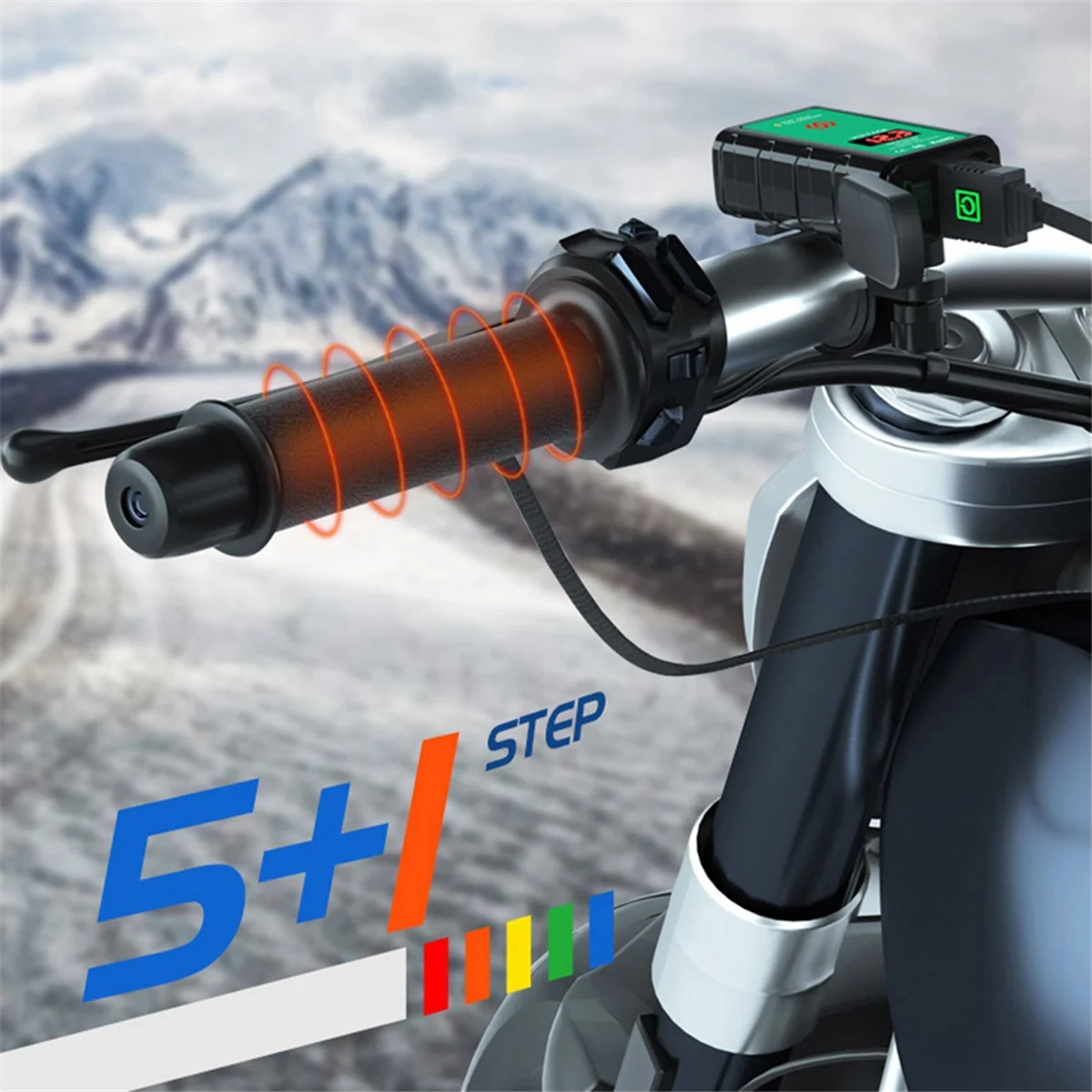 Motorcycle Heated Grips Handlebars USB Adjustable Insulated Handlebars Electric Scooter Bicycle Warming Accessories