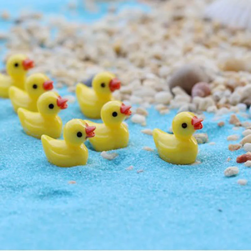 Cute Mini Yellow Duck Floating Ornament for Aquarium, Lovely Cartoon Duck Figurine, Fish Tank Landscape Micro Landscape