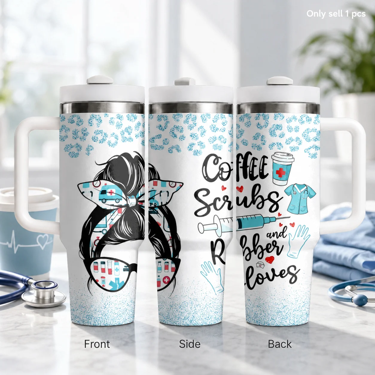 Coffee Scrubs Rubber Gloves Vacuum Flasks 40oz Stainless Steel Insulated Tumbler With Handle & Straw Leakproof Travel Mug