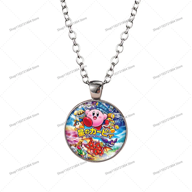Kirbys Time Stone Necklace for Men Women Anime Cartoon Printed Fashion Necklaces Couple Good-looking Necklace Birthday Gifts view 4