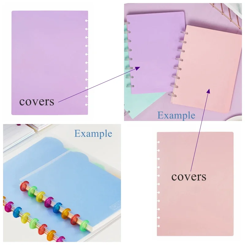 Junior/Letter/A5/A4  PP Notebook Covers with Mushroom Holes for DIY Daily Planner Schedule Loose Leaf Paper Cover A1909-043