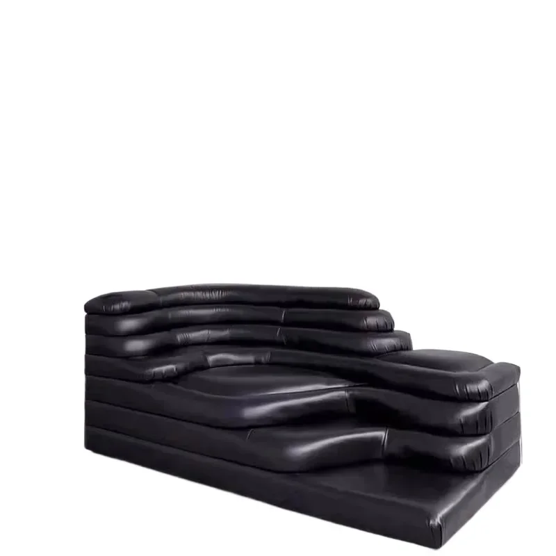 

Italian light luxury minimalist medieval terraced sofa designer combination leather personalized creative living room clothing