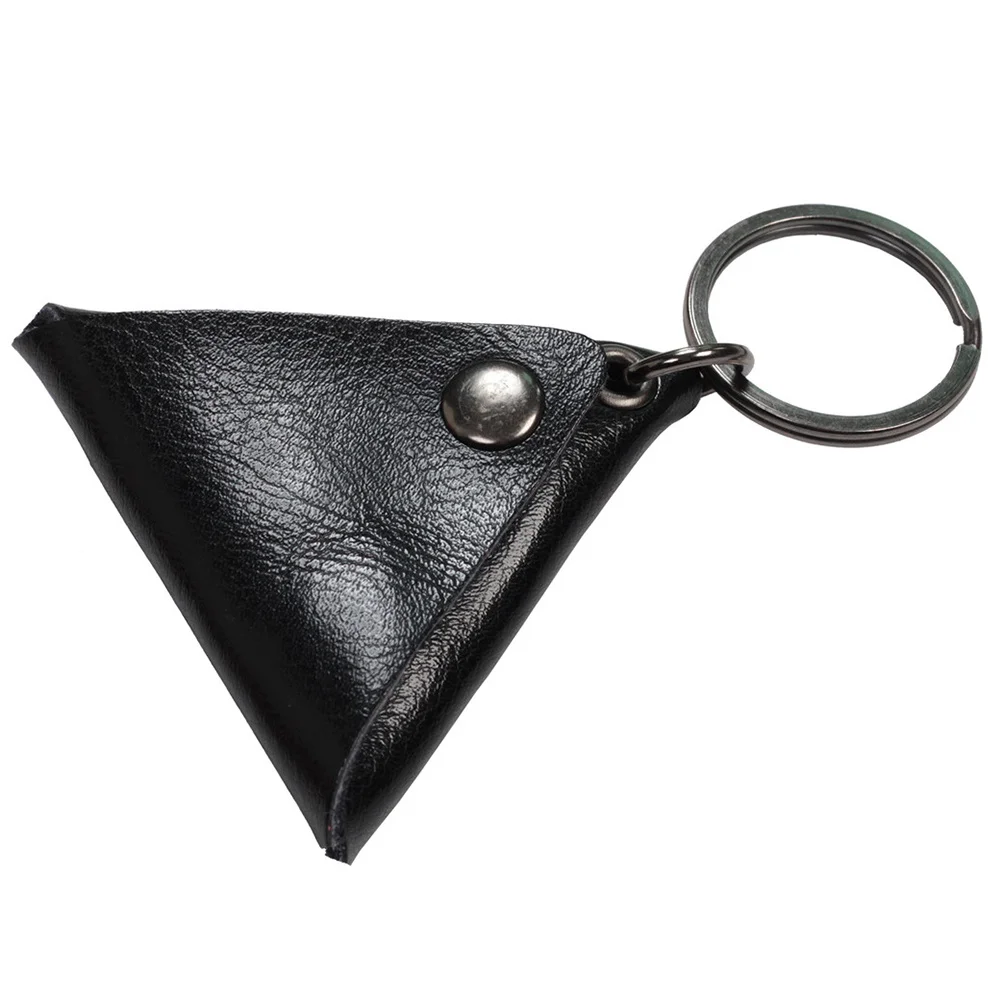 

Guitar Pick Case Triangle Bag For Guitar Accessories Holder Brown Metal Button Durable Lightweight Travel Music