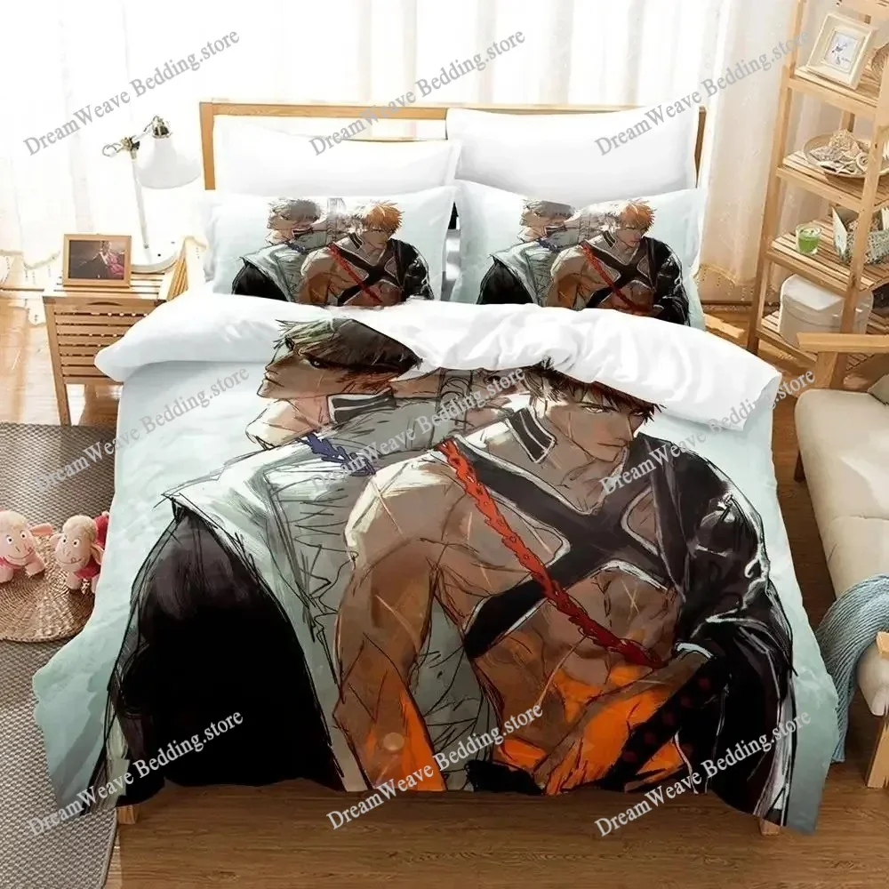 

2025 Bleach Bedding Set Single Twin Full Queen King Size Bed Set Adult Kid Bedroom Duvet Cover Sets 3D Print Anime Bed Sheet Set
