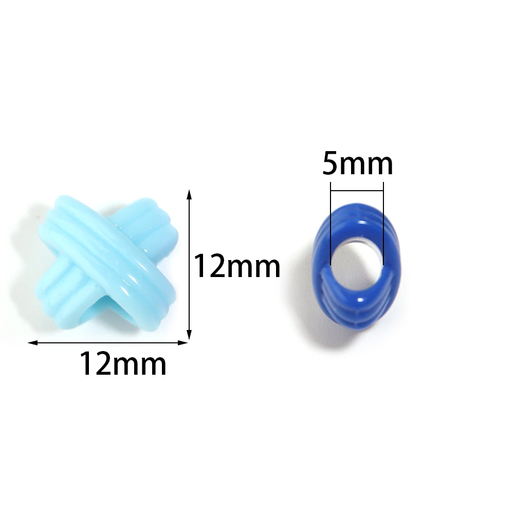 100 Stück/Lot Kreuzförmige Acrylperlen mit großem Loch, Kreuzmuster, lose Abstandsperlen für DIY-Armband, Schlüsselanhänger, Schmuckherstellung – Detail 1