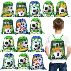 10/20Pcs Football Drawstring Gift Bags Non-woven Soccer Goodie Bag Backpack Kids Sport Birthday Party Favors for guests