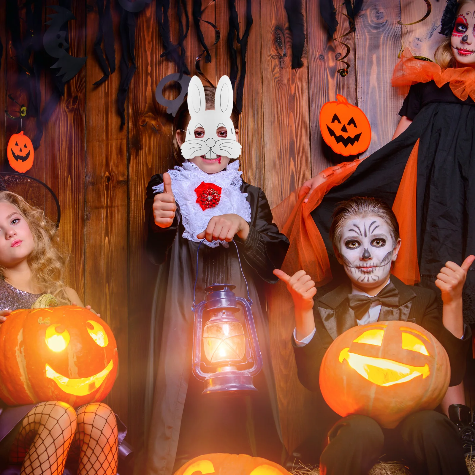 ألعاب الهالوين للأطفال لتزيين أقنعة الوجه الفارغة على الجدران للأطفال #1