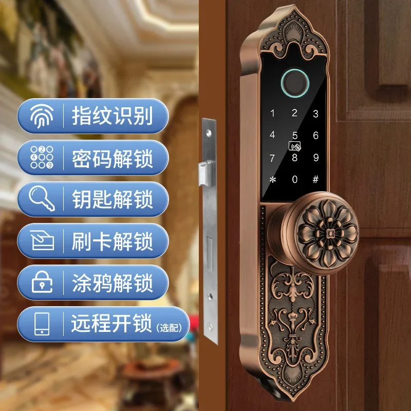 New high quality door fingerprint lock wooden door Bluetooth