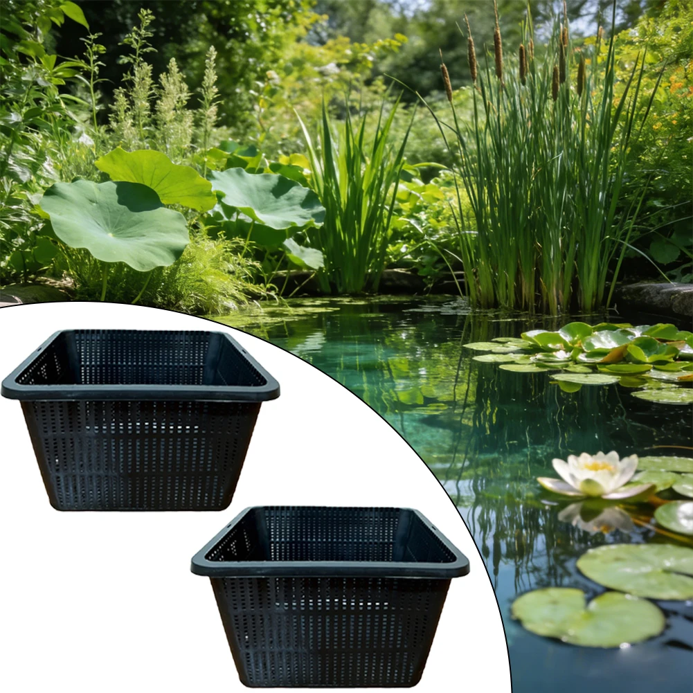 

For Hydroponics Mesh Basket for Aquatic Plants 22.8 by 22.8 by 13.2 Centimeters Plastic Plant Pot for Water Gardens