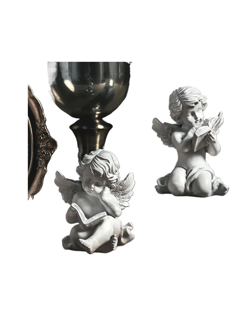 American retro angel crafts Nordic ornaments decoration living room small sculptures high-quality desktop home