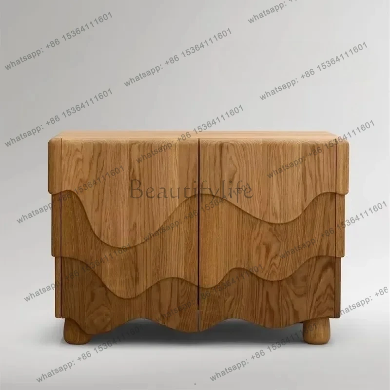 

Medieval solid wood bedside table, living room home creative art locker, bedroom storage cabinet