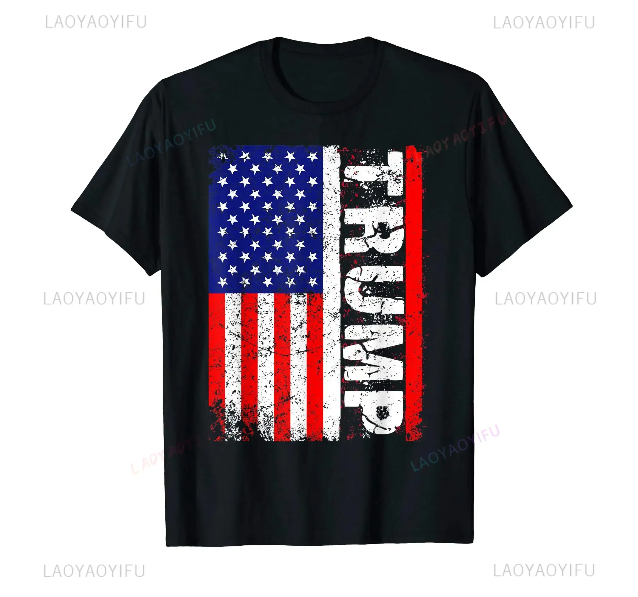 Trump-2024 T-Shirt Ultra Maga Proud Anti Biden US Flag Pro Trump 2024 Election T-Shirt For Men Women T Shirt Tops Cotton Tees