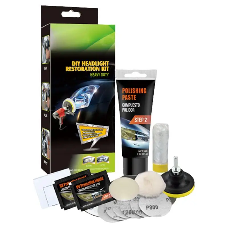 Headlight Restoration Kit Heavy Duty Headlight Restoration Kit Glass Scratch Repair Headlight Renovation With Masking Tape Light