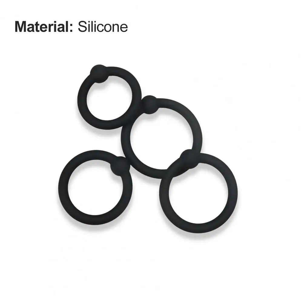 4Pcs/Set Penis Ring Soft Body Massage Ring Silicone Masturbator Adults Sex Toy for Men Time Delay Ring Sex Toy