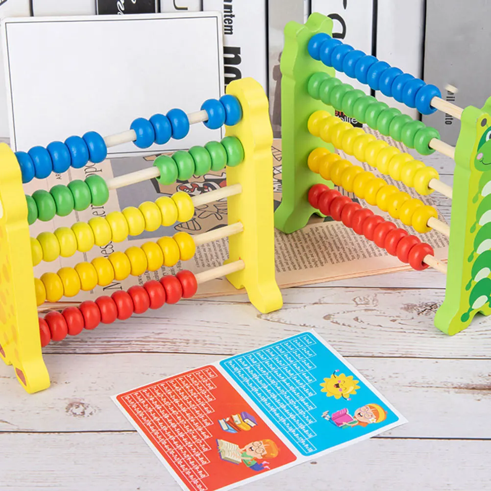 Boulier en bois à 5 rangées, outil de calcul arithmétique coloré pour enfants, éducation précoce des mathématiques, fournitures préscolaires, 1 pièces