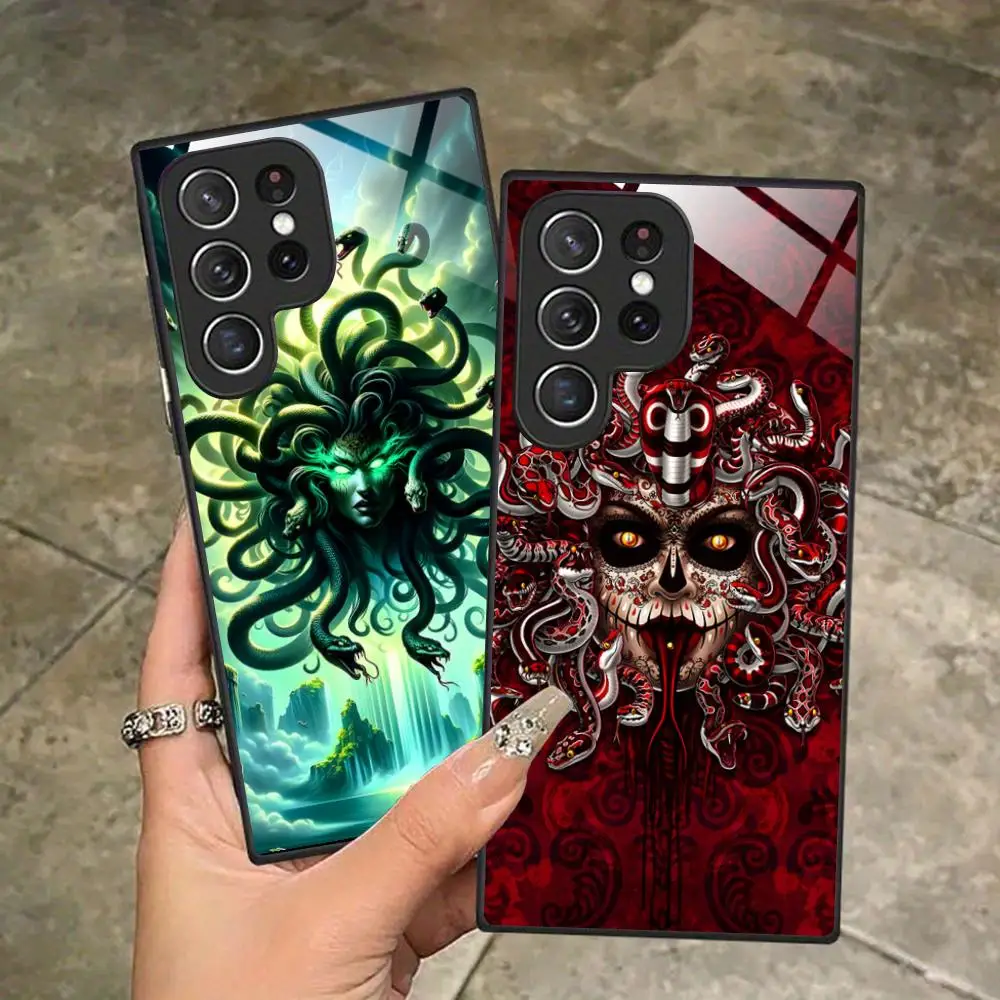 Medusa Snake Gorgon Phone Case for Samsung Galaxy S26 S25 S24 S23 S22 S21 S20 Note20 Plus FE Ultra Glass Protective Cover