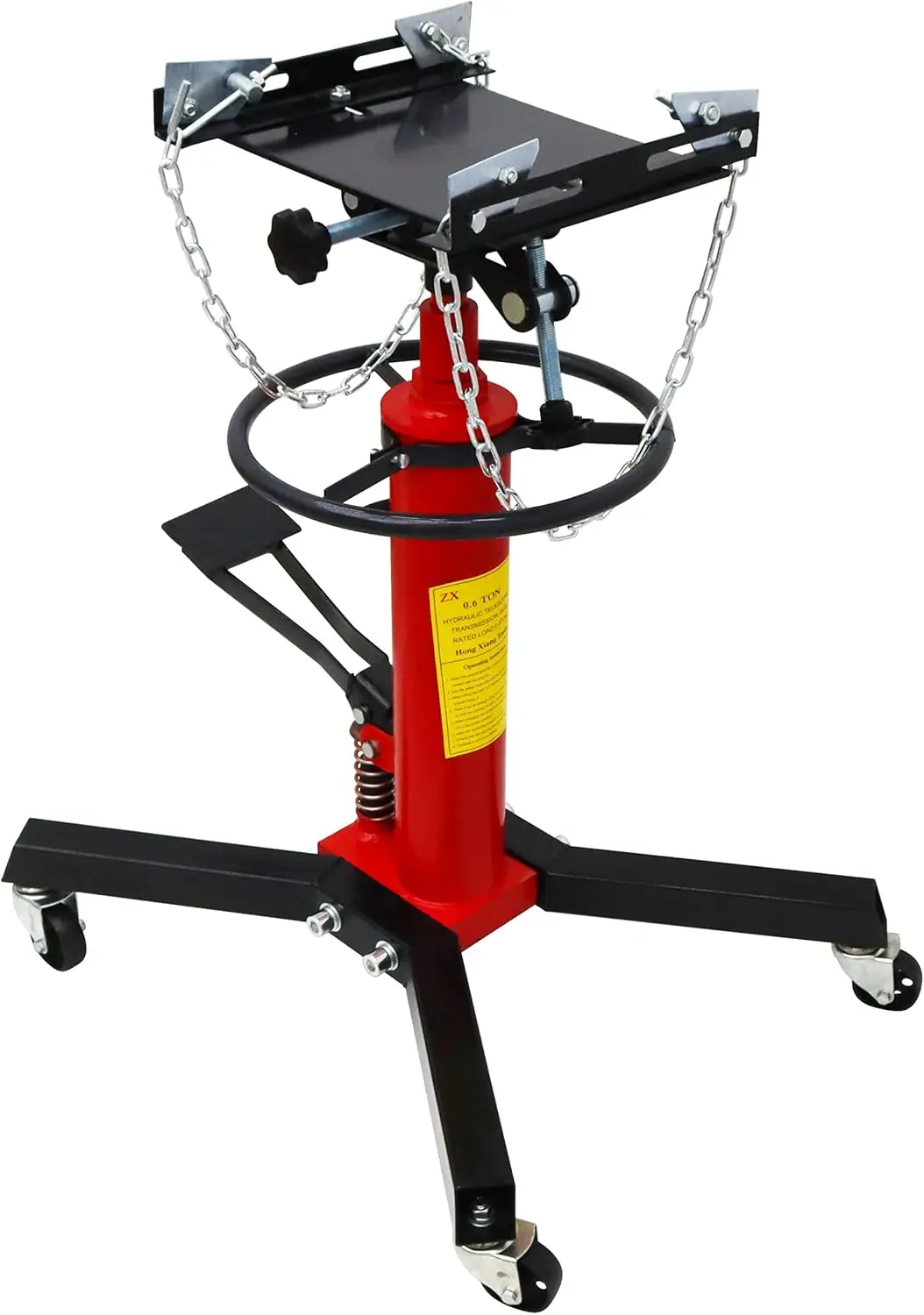 แม่แรงไฮดรอลิกแบบ 2 ขั้นตอน พร้อมหมุนได้ 360 องศา ° ล้อหมุน แจ็คยกแบบยืดหดได้ ปั๊มเดี่ยว 1300 ปอนด์