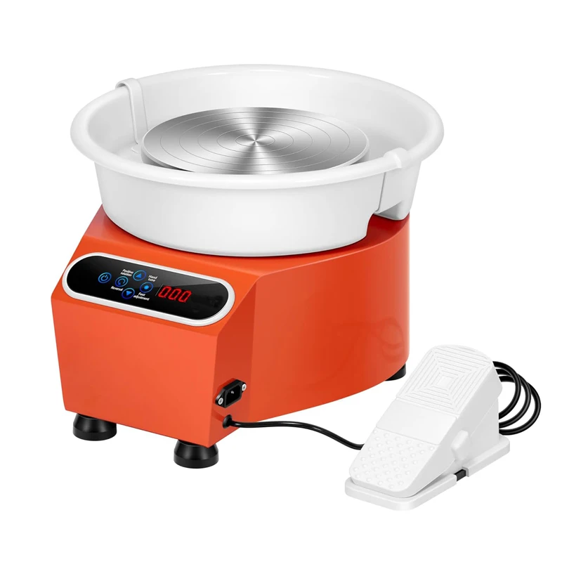 

Xinyi Art Compact 25CM LCD Touch Pottery Wheel Forming Machine Electric Ceramic Clay Wheel with Foot Pedal and Detachable Basin