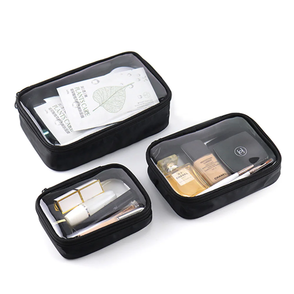 Trousse de maquillage transparente, trousse de toilette étanche, trousse de maquillage pour femmes, pochette de rangement pour pinceaux de toilette, trousse de maquillage de voyage en PVC