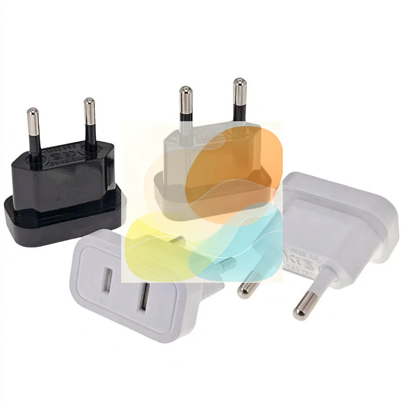 US to EU Plug Socket Adapter 2.5A Mini Size Travel Power Converter 1Pcs for Portable Carry Europe Vacation Use