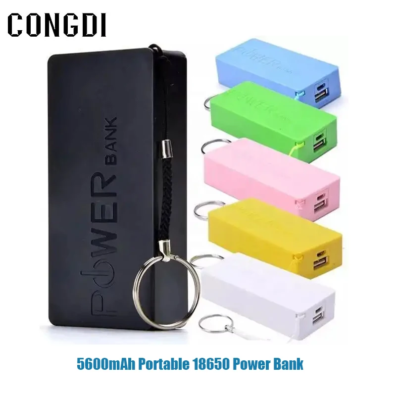 Portable Power Bank For 18650 Battery DIY Mobile Storage Box General Charger For 5600mAh 18650 Battery 2 Slot Charger Case Cover