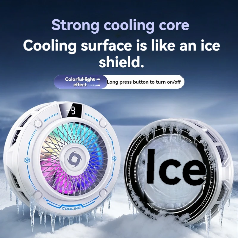 NEW Semiconductor Magnetic Clip Phone Cooler with Digital Display Temperature RGB Lights Compatible for Iphone Samsung Xiaomi