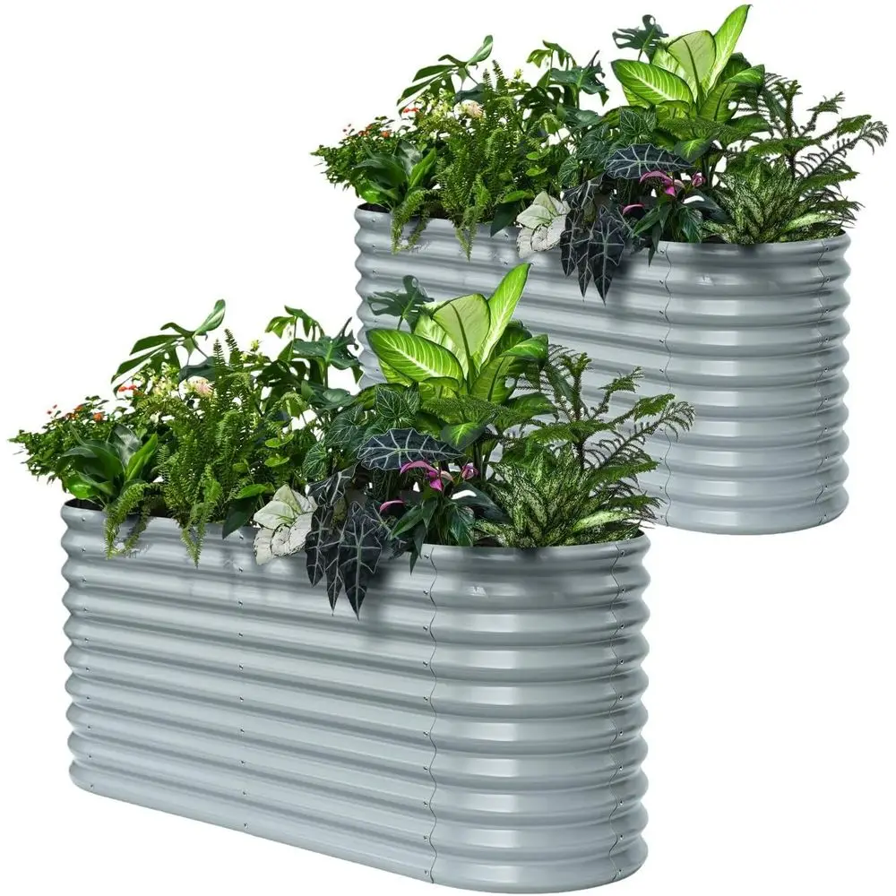 

30 Tall Galvanized Raised Garden Bed, 6x2x2.5 ft Metal Planter for Outdoor Plants and Vegetables, Heavy Duty Large Planter Box -