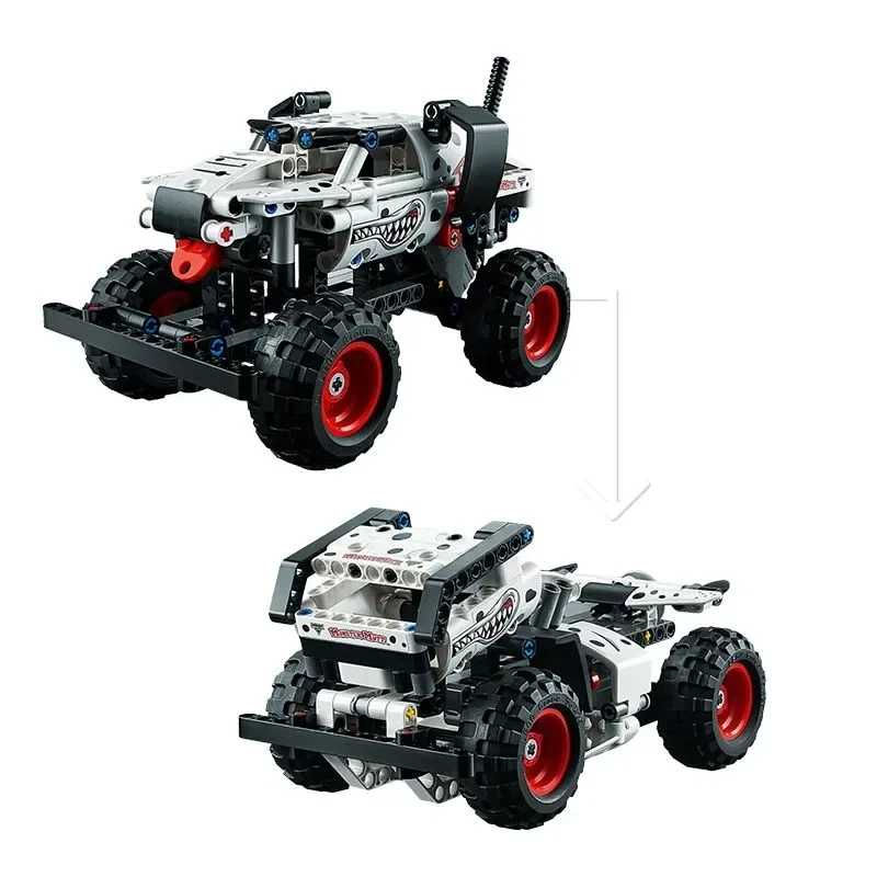 Nieuwe monster off-road voertuig bouwstenenset 2-in-1 trolley kinderspeelgoed jongens kerstcadeau