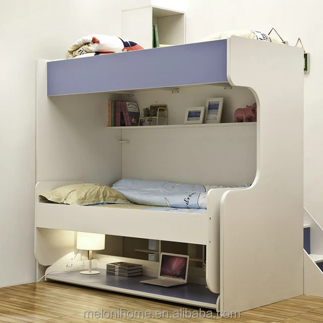 

Children Bunk Folding Bed with Study Table ,Kid Bed Furniture