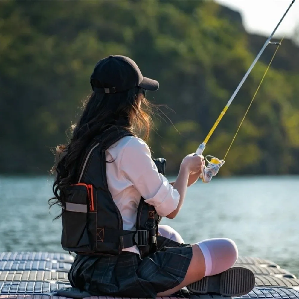 Buoyant Material Life Jacket Vest Multiple Pockets Storage Design Safety Life Jacket Multifunctional Vest Outdoor Fishing