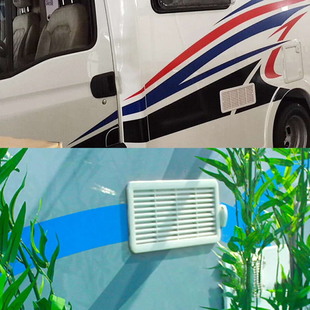 Penutup Outlet udara terpasang di samping RV, kipas pembuangan Radiator RV, ventilasi tahan debu untuk Trailer RV, 1 buah