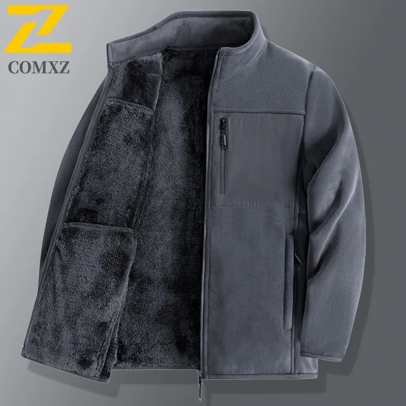 

COMXZ универсальные флисовые куртки свободные ретро стильные толстые туристические байкерские куртки высокого качества для бега Chaqueta мужская одежда