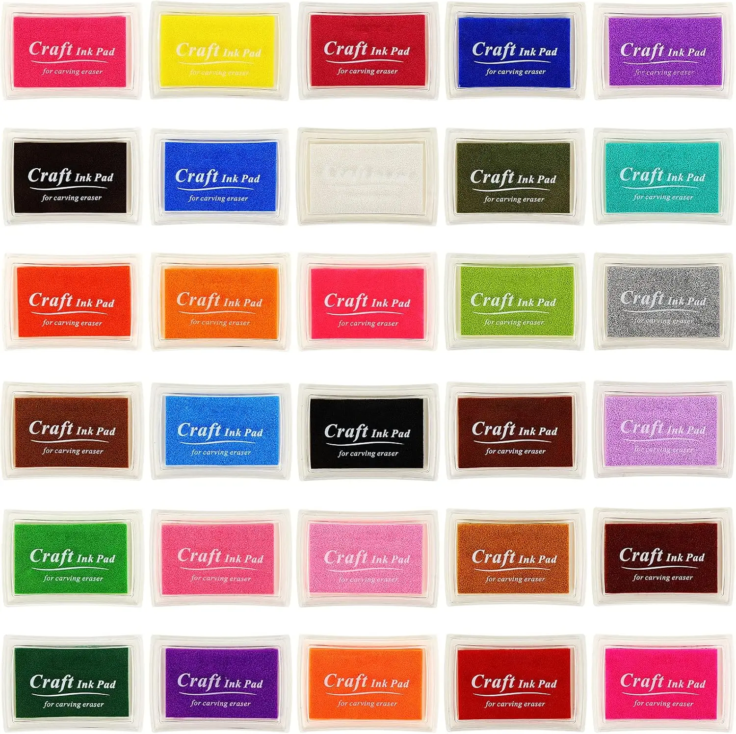 Almohadilla de Tinta Lavable de 30 Colores para Manualidades Infantiles, Estampado en Goma, Scrapbooking y Creación de Tarjetas