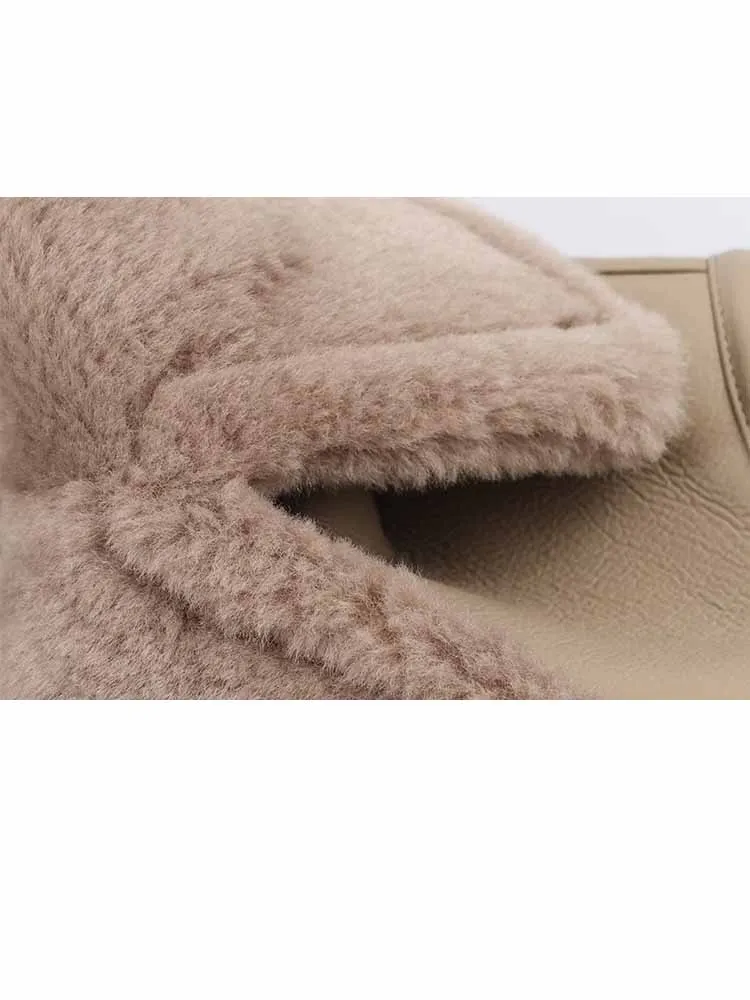 HH Frau Winter Trendy Mode Revers Lange Ärmel Zweireiher Tasche Dekoration Reversible Mantel Weibliche Casual Warm Halten Mantel