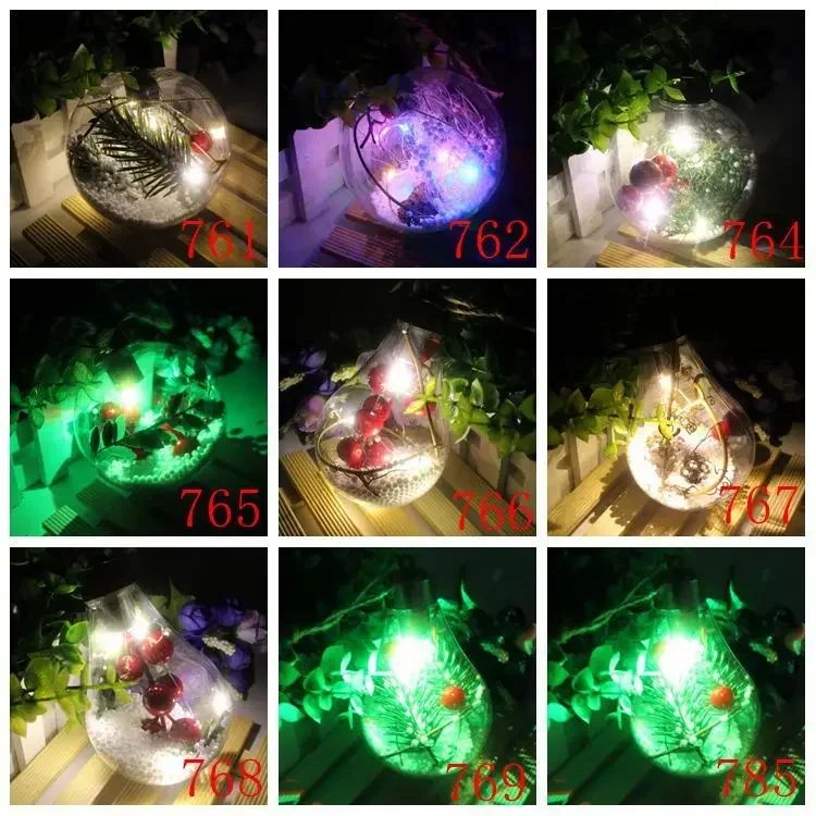 Transparent Christmas ball wholesale plastic ball LED lights 8CM interior color lights interior ball photography props